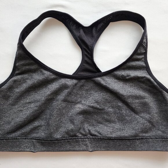 Nike Women's Reversible Sports Bra SZ L Low Impact Gray Black 548541-032 Dri-Fit - Picture 2 of 4